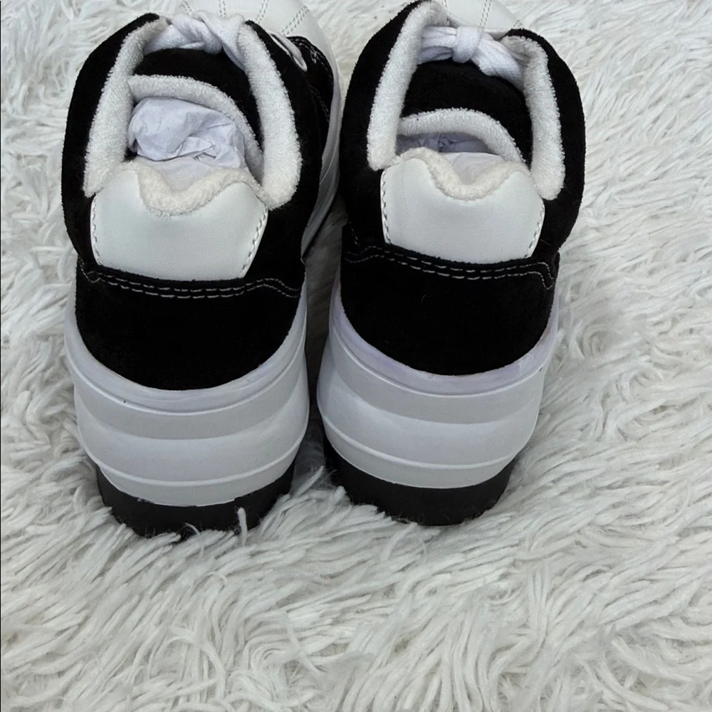Dolls Kill Current Mood Black White Platform Sneaker Size 8